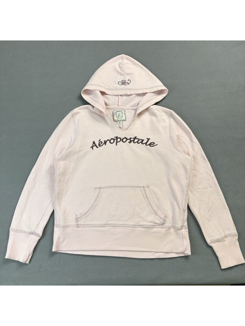 Vintage Y2K Aeropostale Tribal Pullover Hoodie Women’s Size Medium Pink